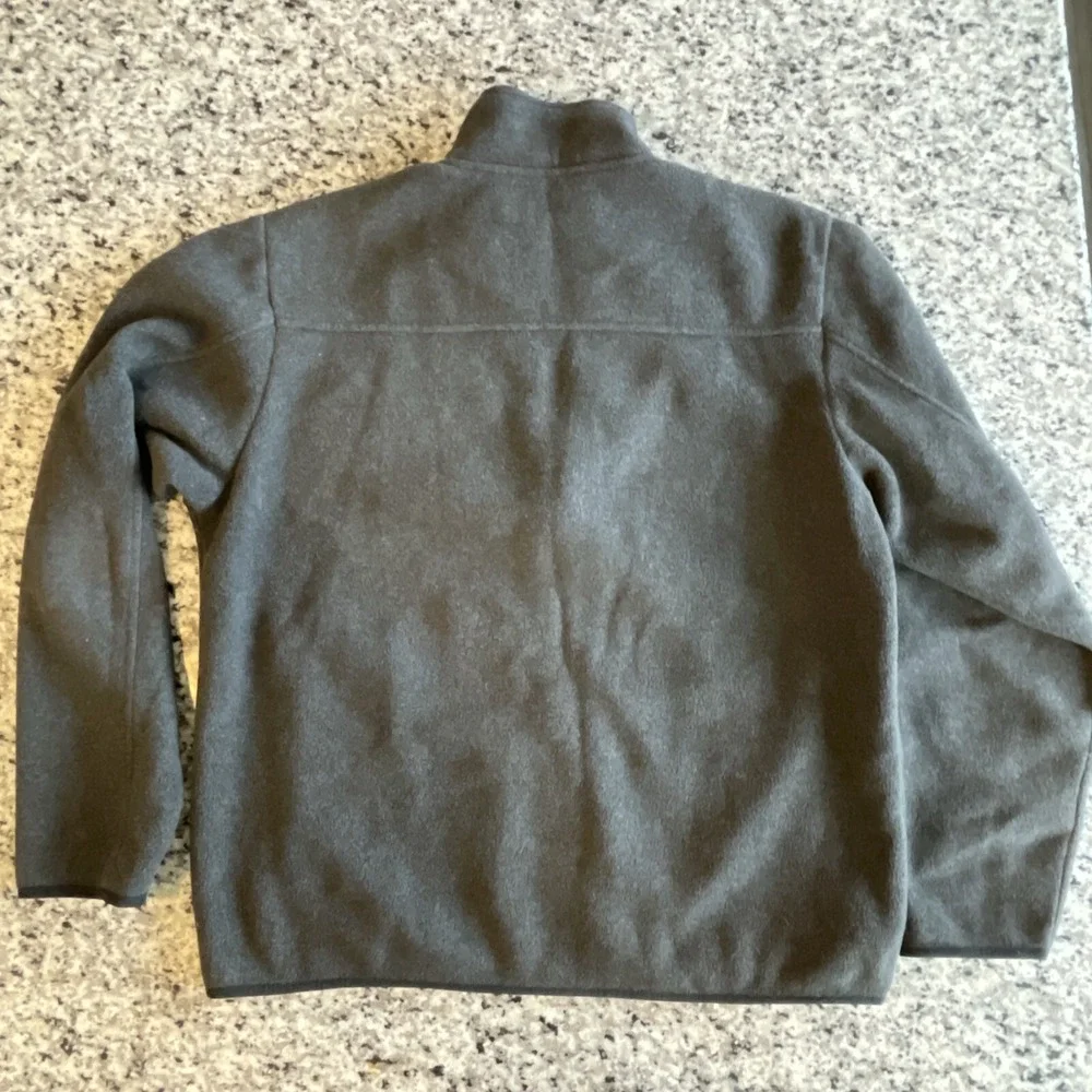 Banana Republic‎ Men's Black Jacket Thick Fleece Grey Gray Size XL Full Zip #672
